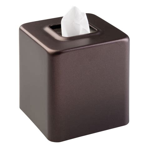 mDesign Metal Square Tissue Box Cover, Modern Facial Paper 